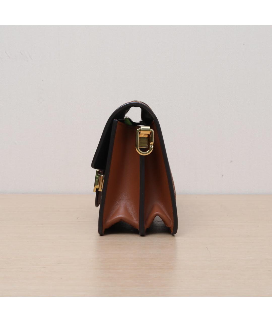 LOUIS VUITTON Коричневая кожаная сумка через плечо, фото 5