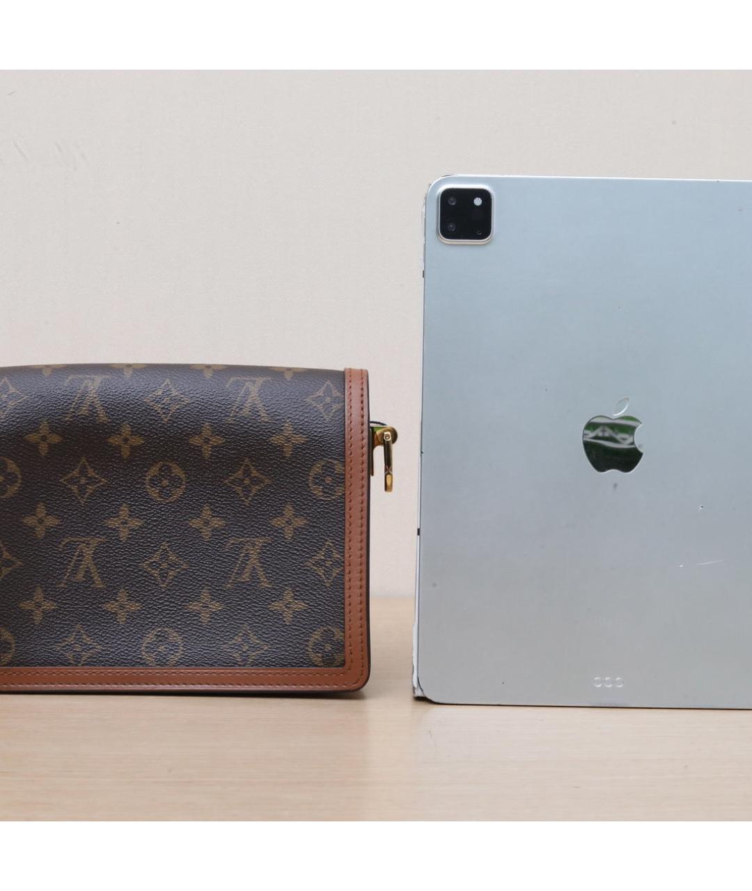 LOUIS VUITTON Коричневая кожаная сумка через плечо, фото 7