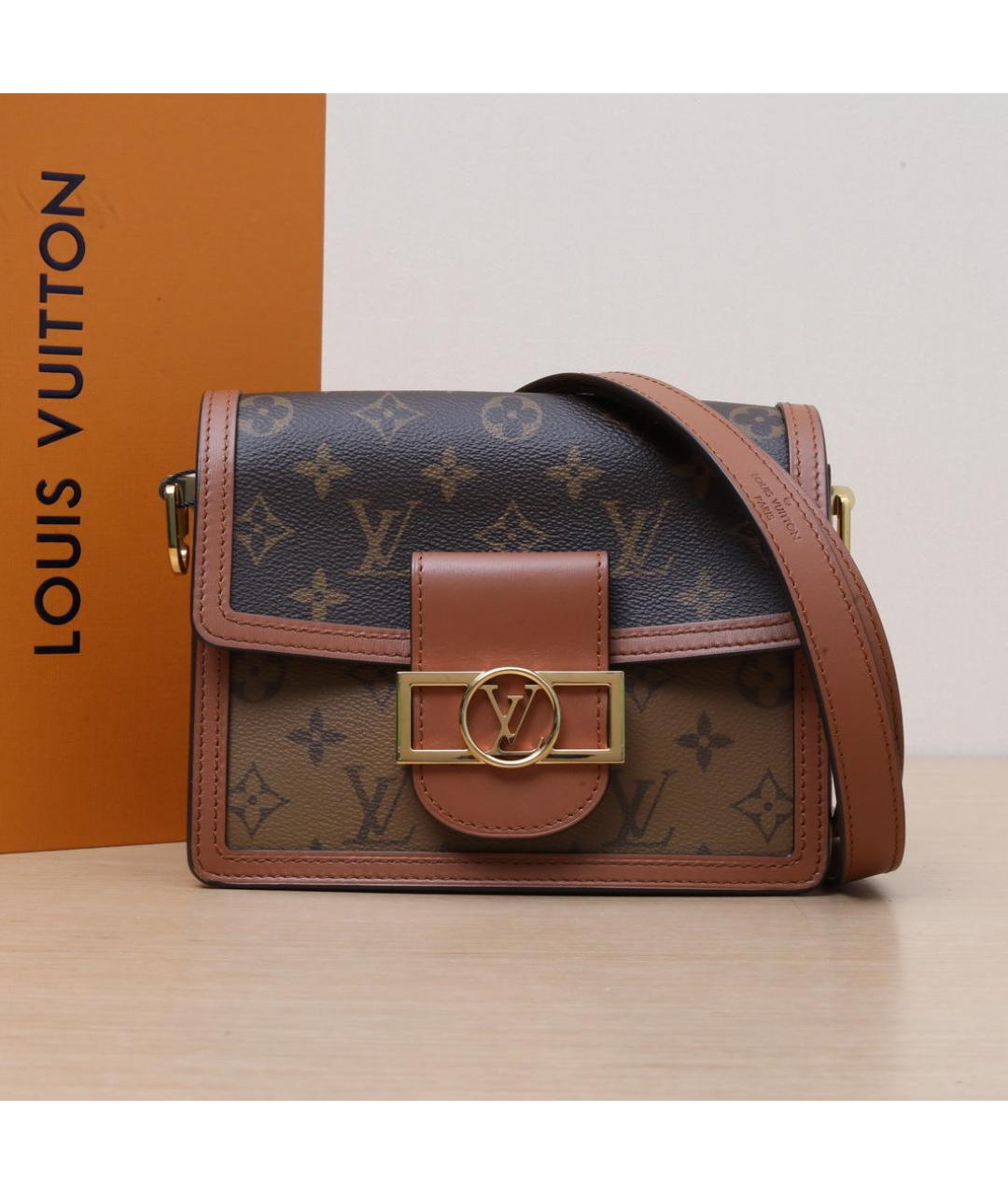 LOUIS VUITTON Коричневая кожаная сумка через плечо, фото 2