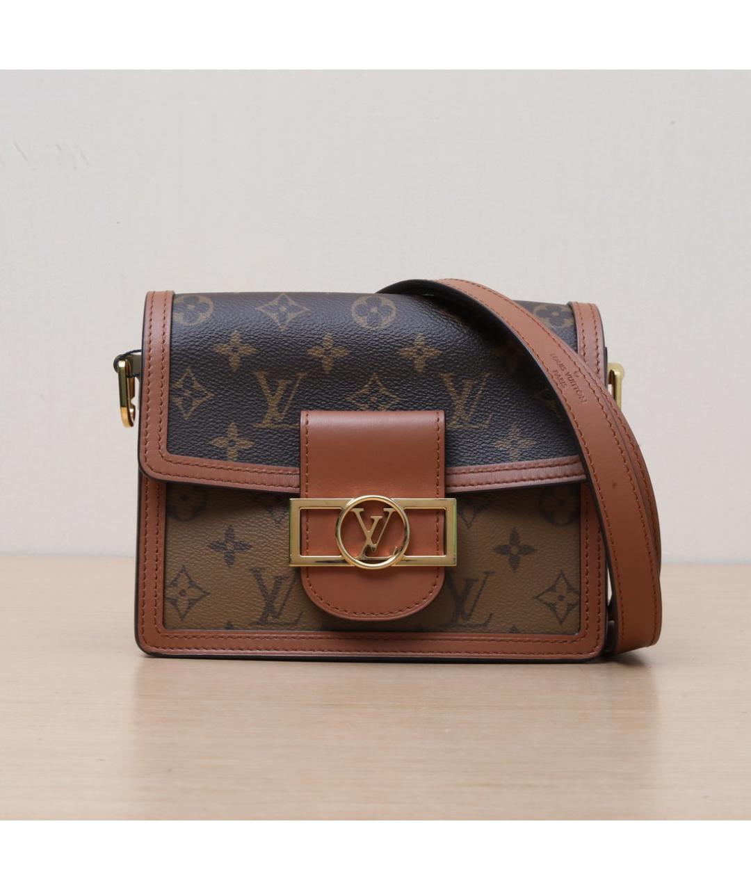 LOUIS VUITTON Коричневая кожаная сумка через плечо, фото 3