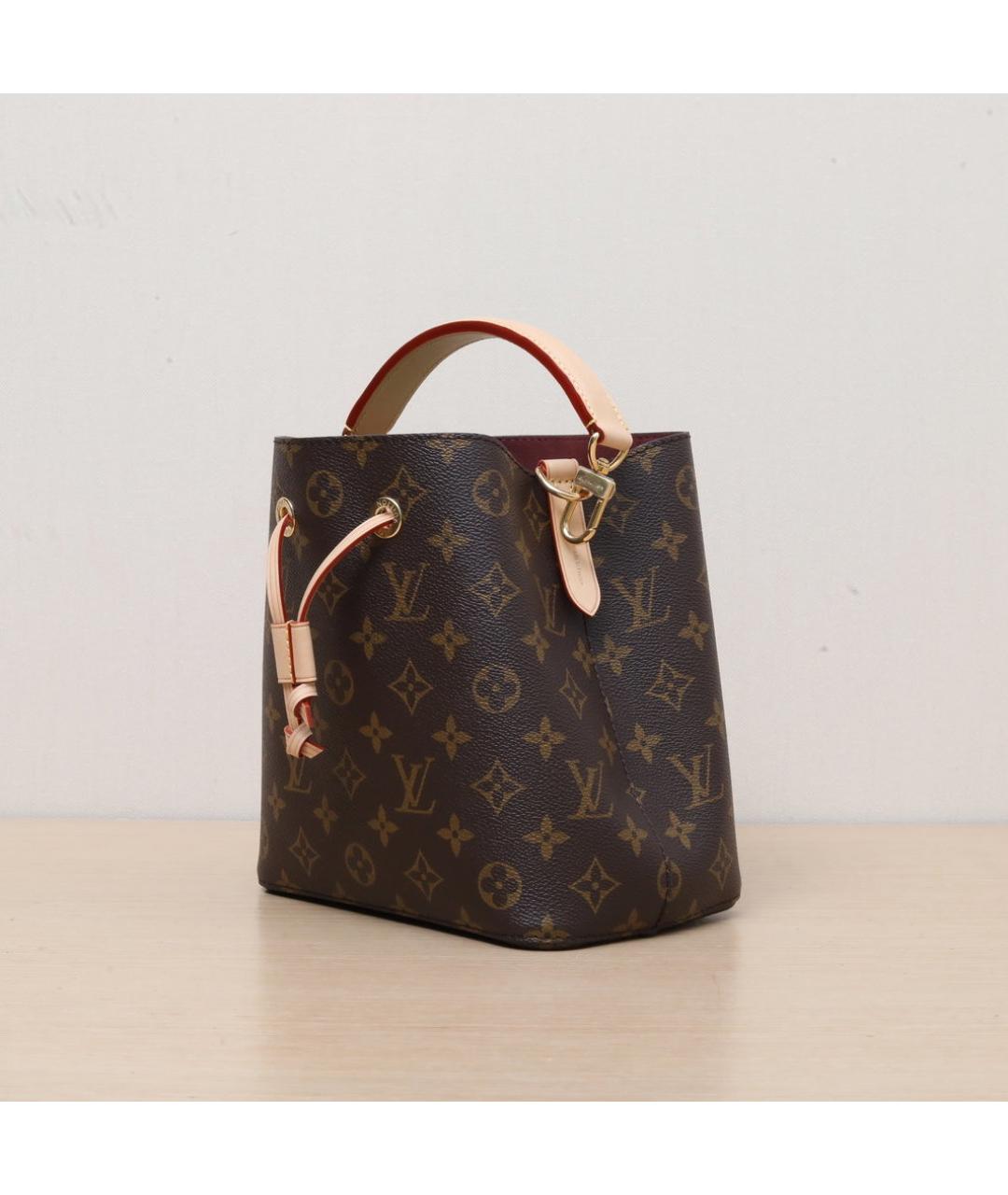 LOUIS VUITTON Коричневая кожаная сумка через плечо, фото 4