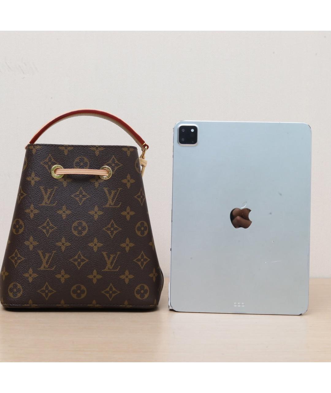 LOUIS VUITTON Коричневая кожаная сумка через плечо, фото 7