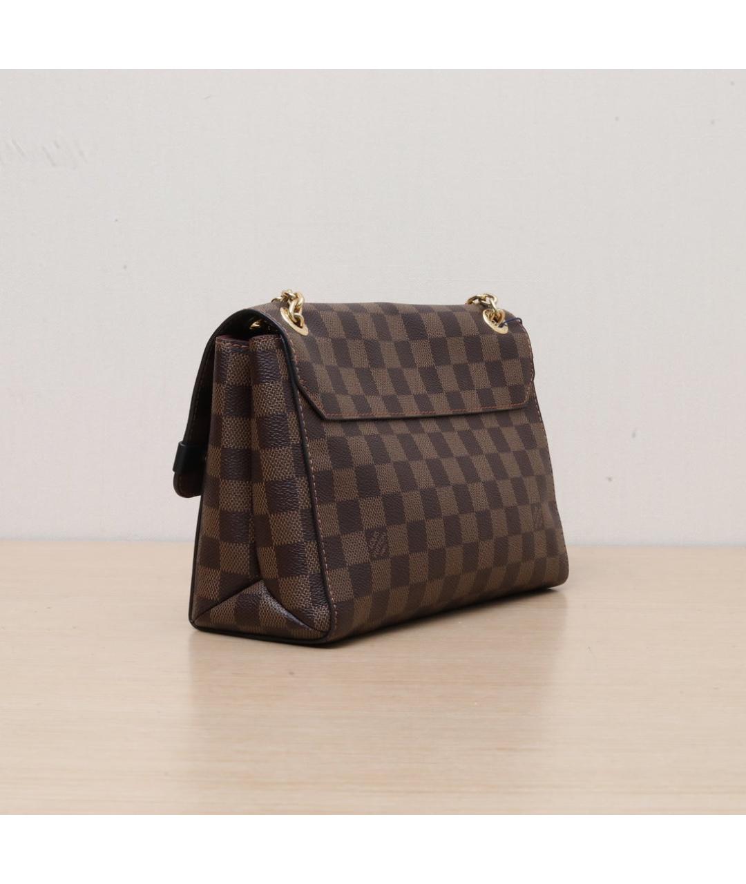 LOUIS VUITTON Коричневая кожаная сумка через плечо, фото 6