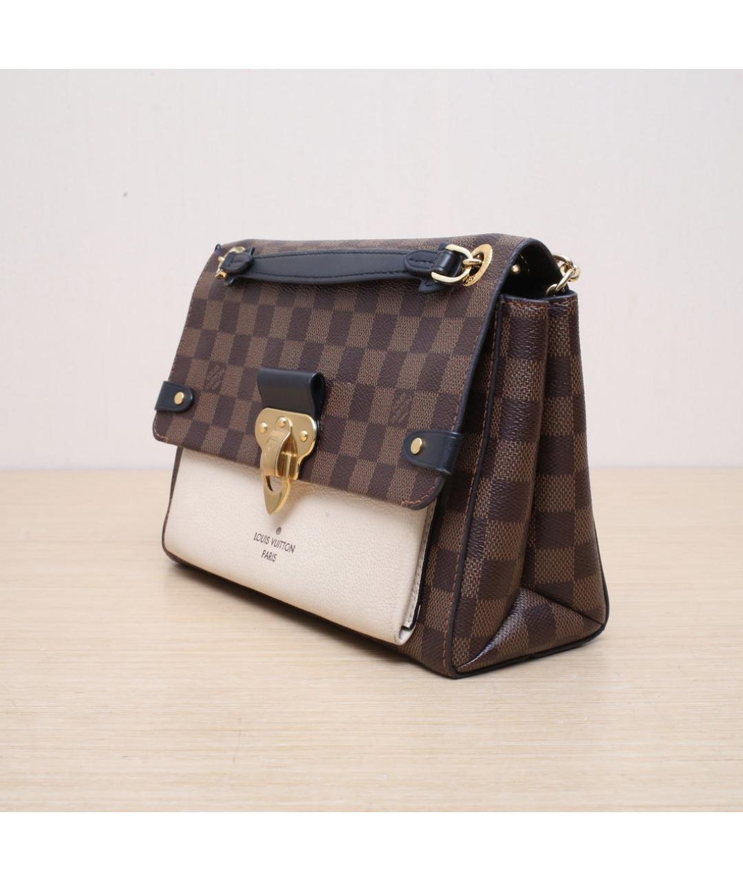 LOUIS VUITTON Коричневая кожаная сумка через плечо, фото 4