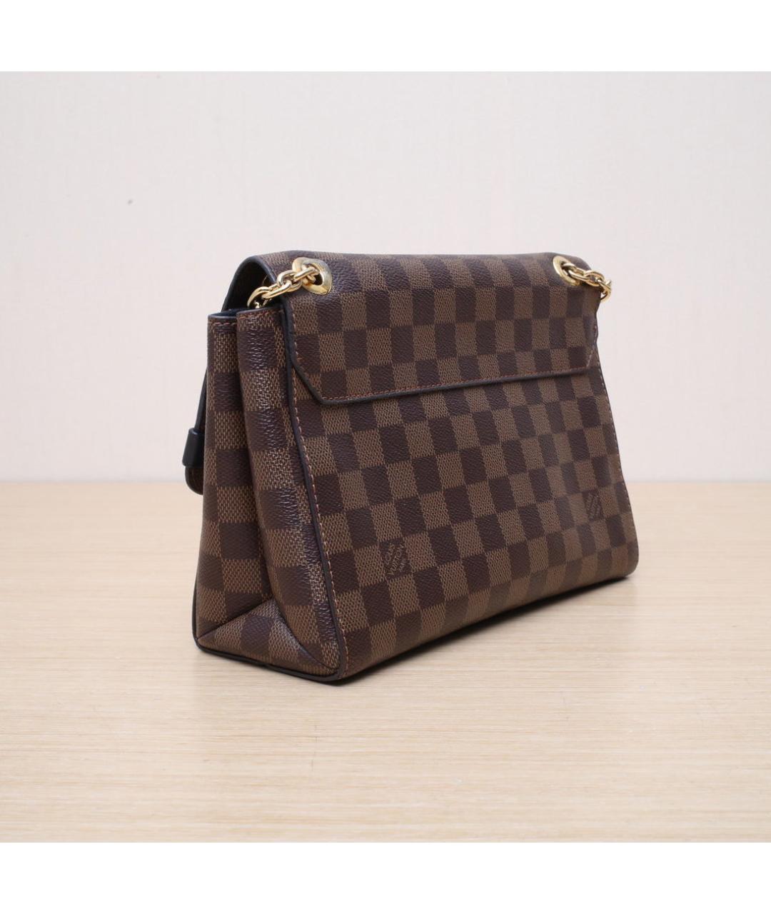 LOUIS VUITTON Коричневая кожаная сумка через плечо, фото 6