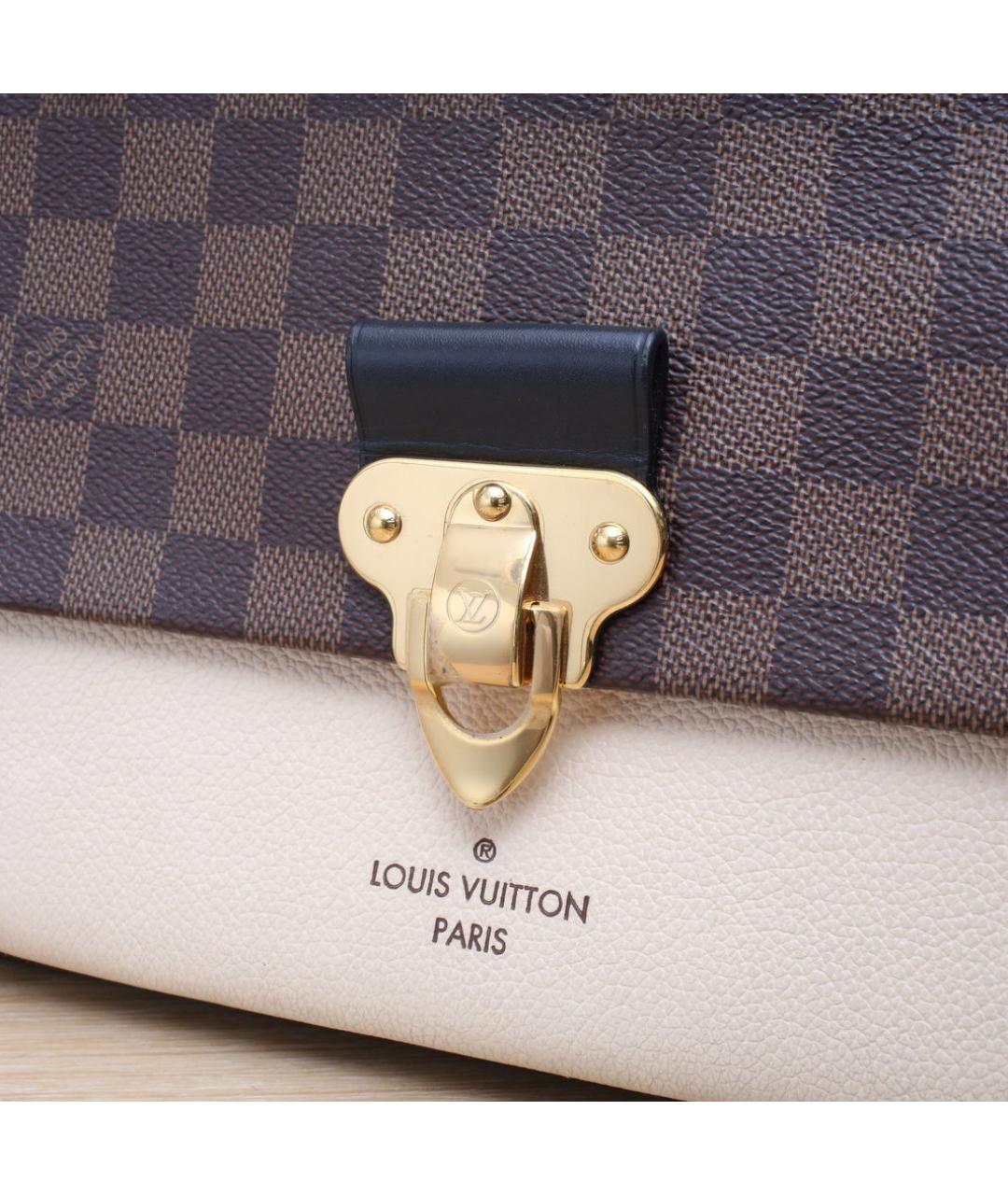 LOUIS VUITTON Коричневая кожаная сумка через плечо, фото 8