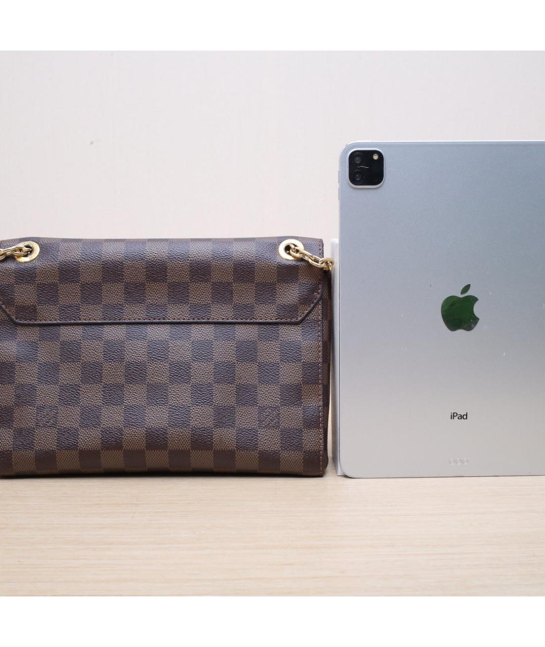 LOUIS VUITTON Коричневая кожаная сумка через плечо, фото 7