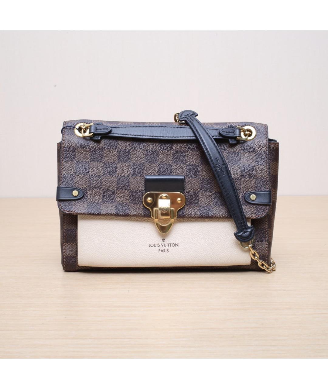 LOUIS VUITTON Коричневая кожаная сумка через плечо, фото 3