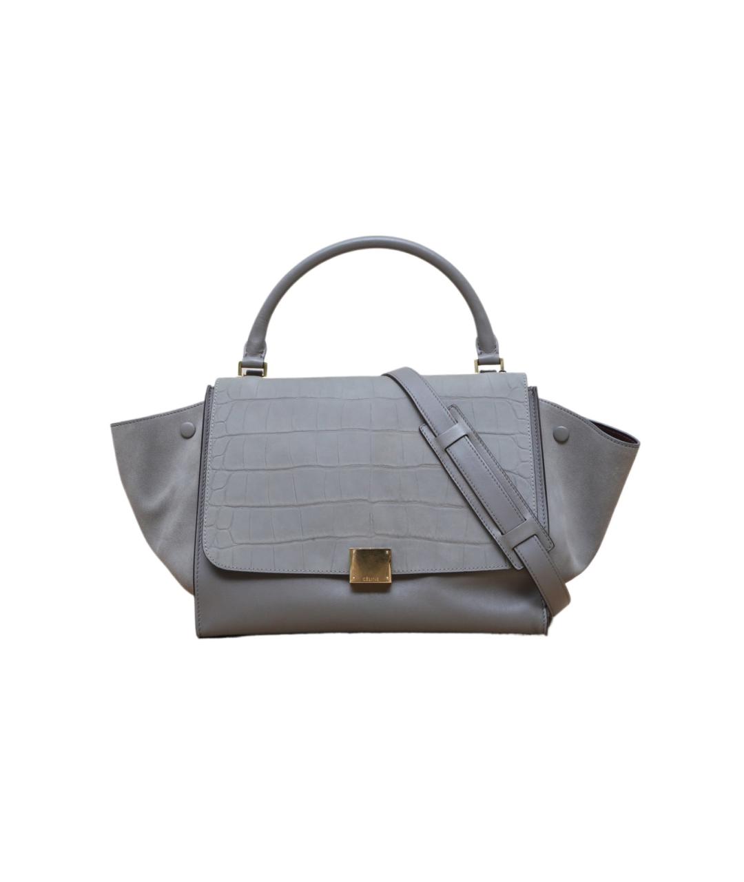 CELINE Серая кожаная сумка через плечо, фото 1