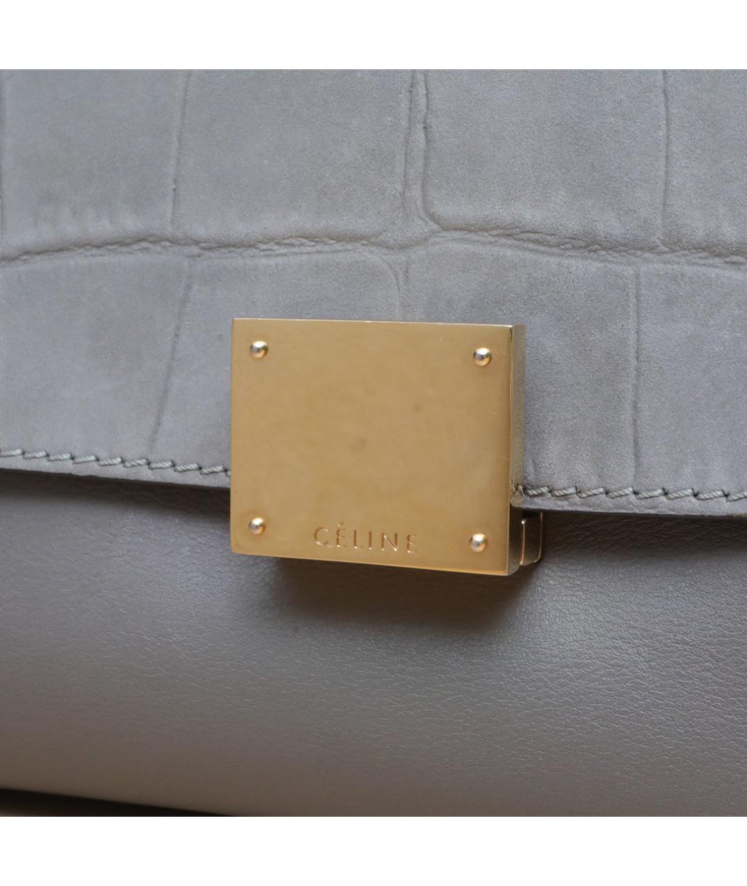 CELINE Серая кожаная сумка через плечо, фото 8
