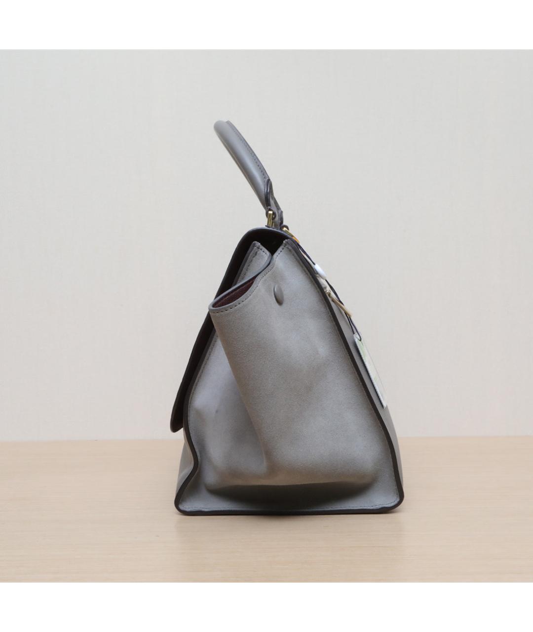 CELINE Серая кожаная сумка через плечо, фото 5