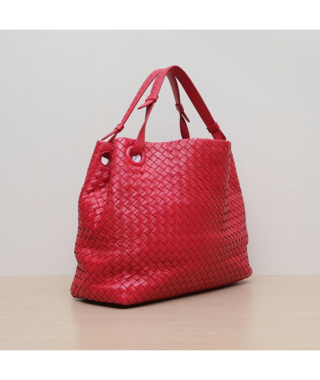 BOTTEGA VENETA Красная кожаная сумка через плечо, фото 6