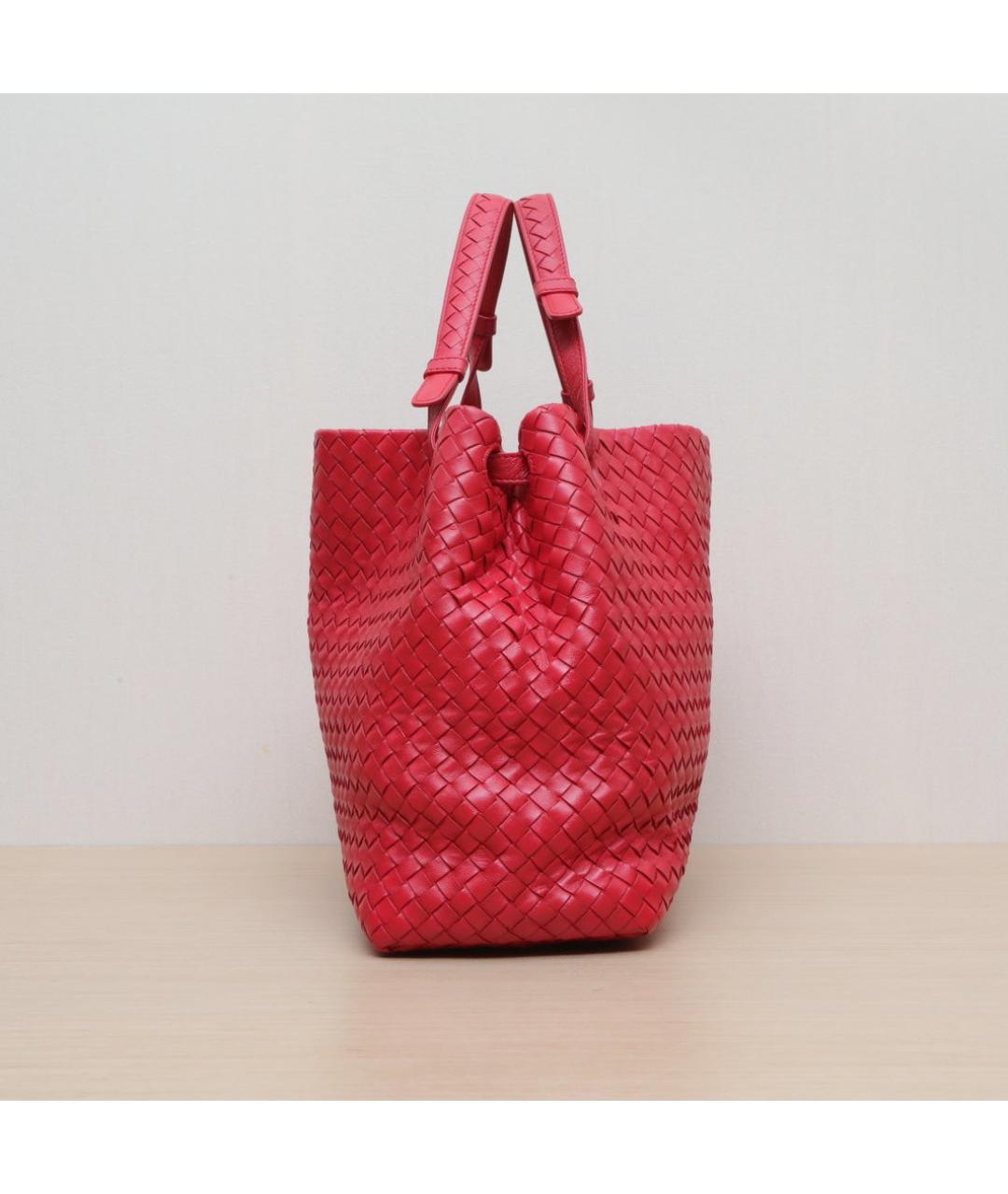 BOTTEGA VENETA Красная кожаная сумка через плечо, фото 5