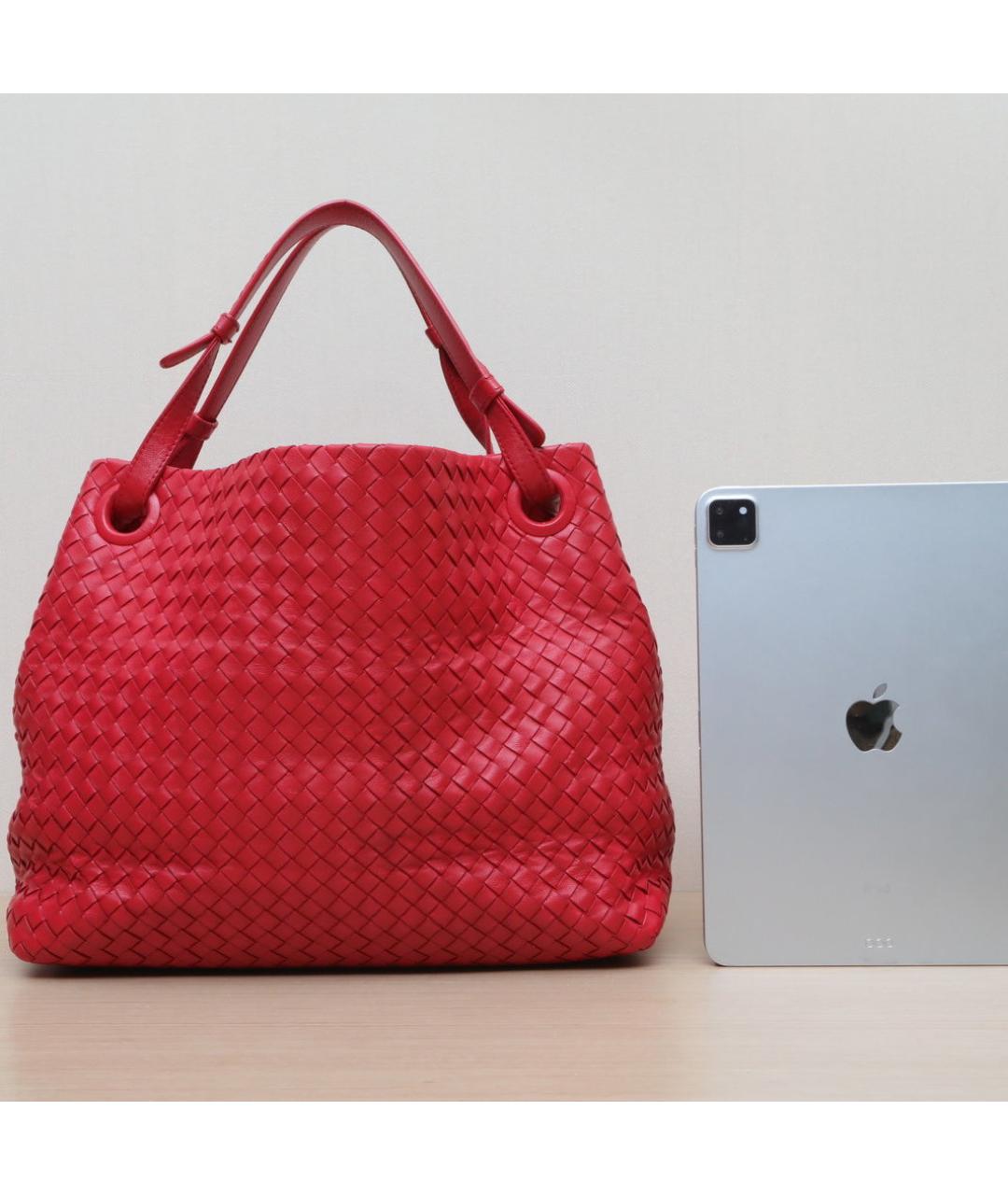 BOTTEGA VENETA Красная кожаная сумка через плечо, фото 7