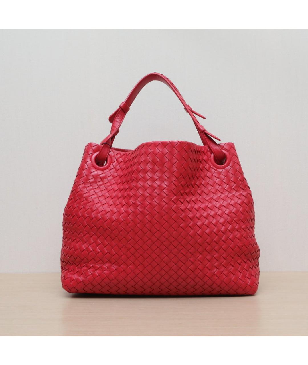 BOTTEGA VENETA Красная кожаная сумка через плечо, фото 3