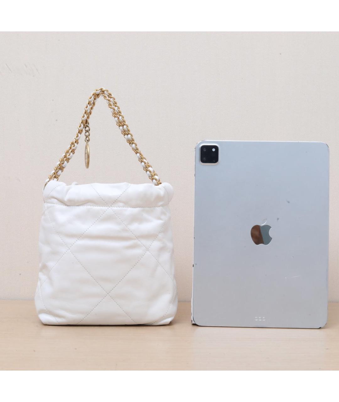 CHANEL Белая кожаная сумка через плечо, фото 7