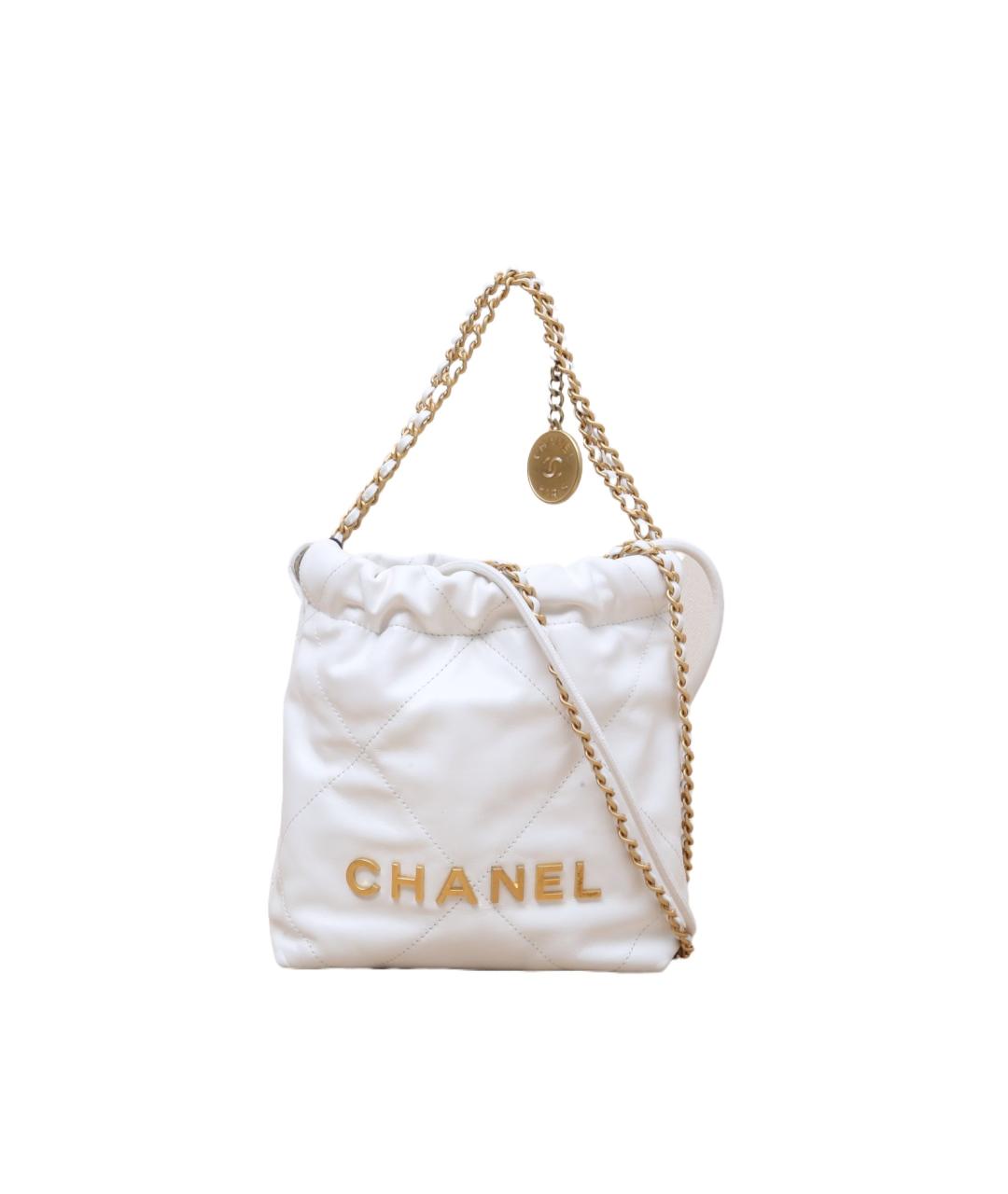 CHANEL Белая кожаная сумка через плечо, фото 1