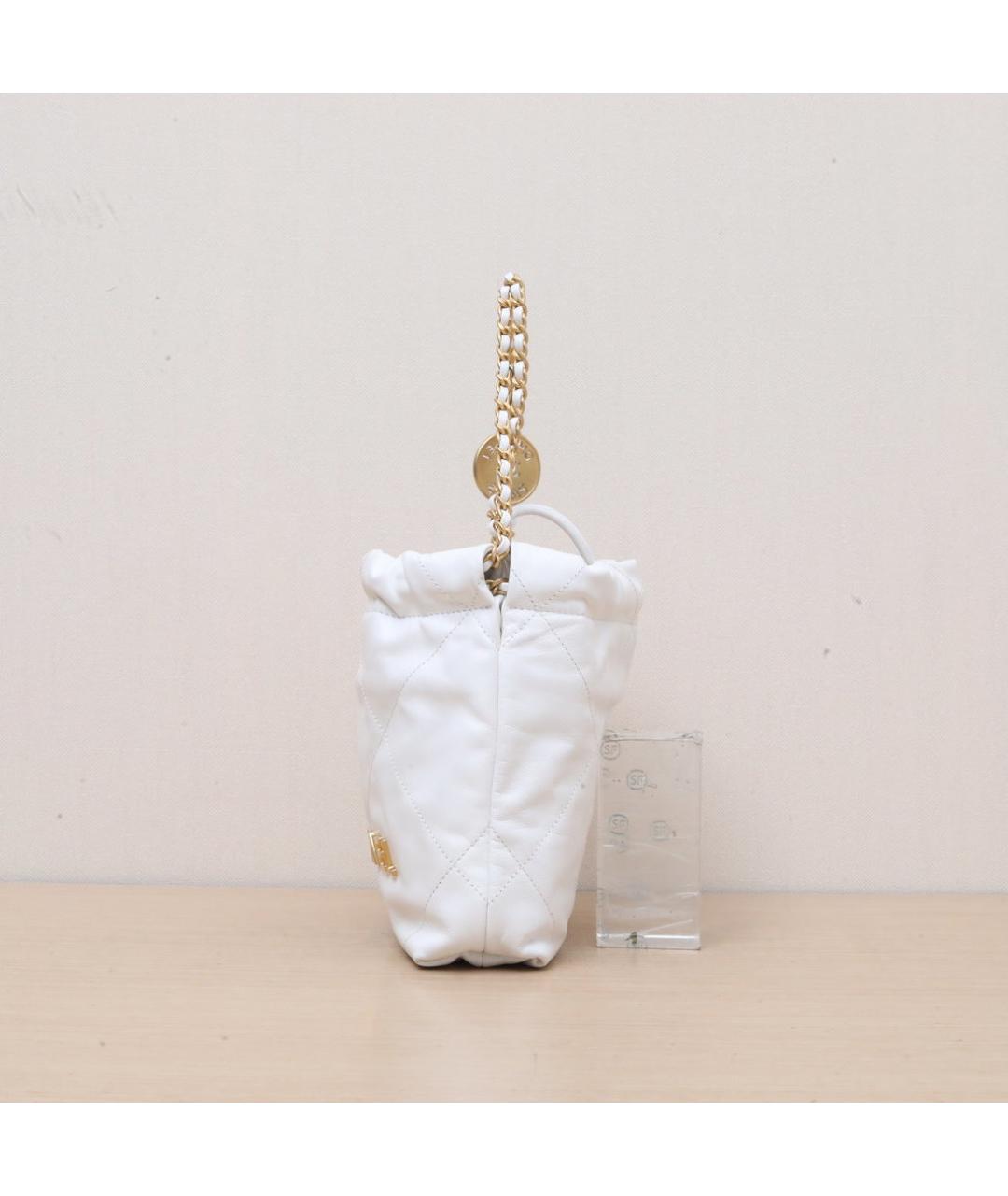 CHANEL Белая кожаная сумка через плечо, фото 5