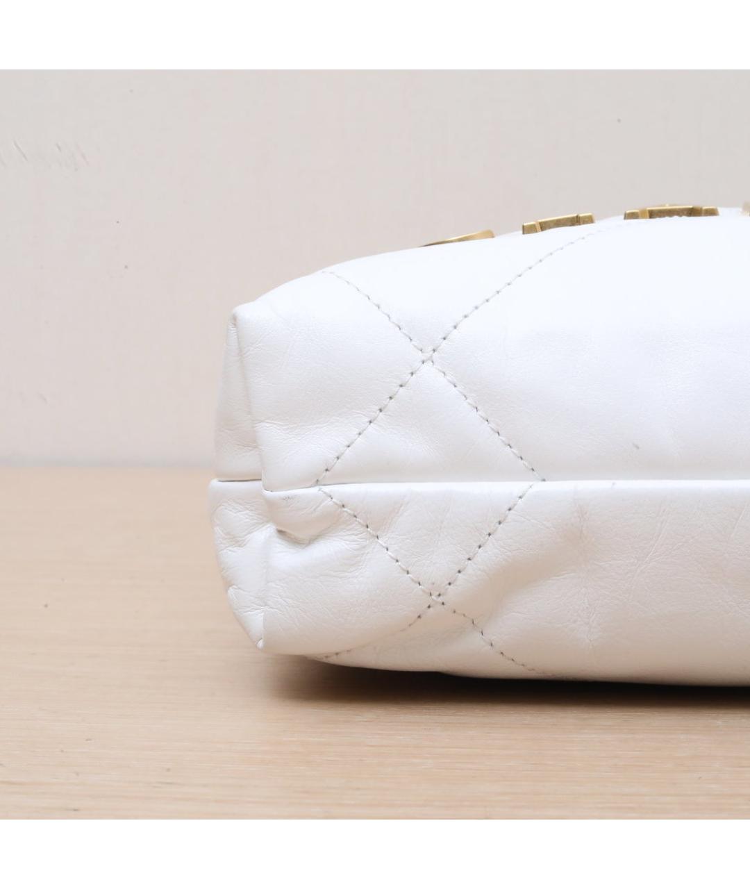 CHANEL Белая кожаная сумка через плечо, фото 9
