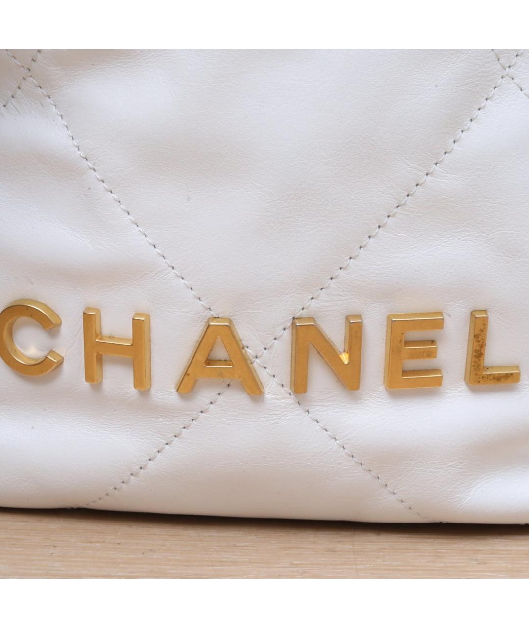 CHANEL Белая кожаная сумка через плечо, фото 8