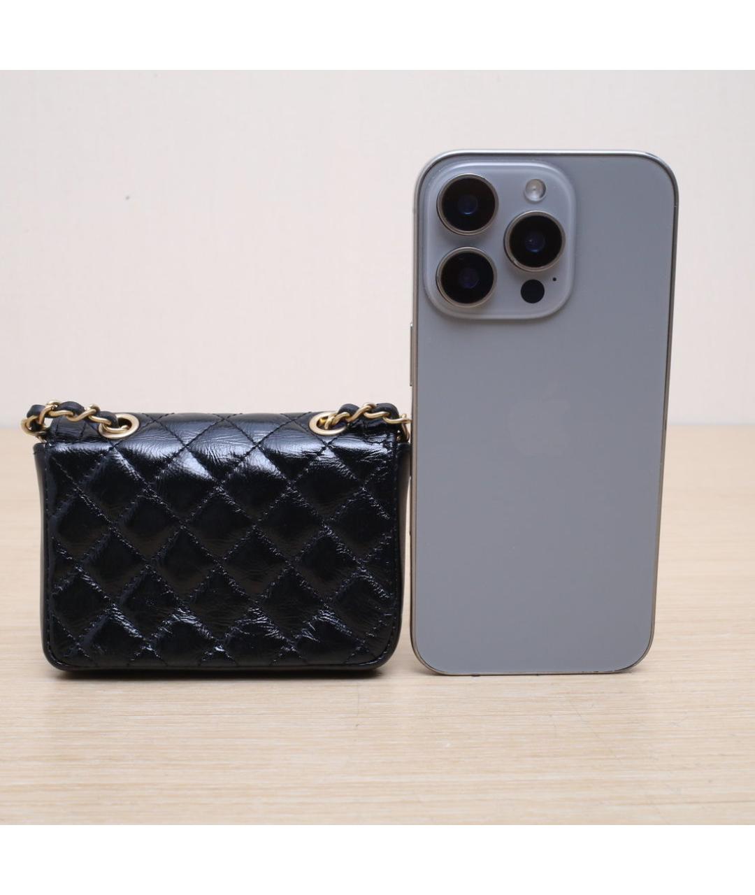 CHANEL Черная кожаная сумка через плечо, фото 7