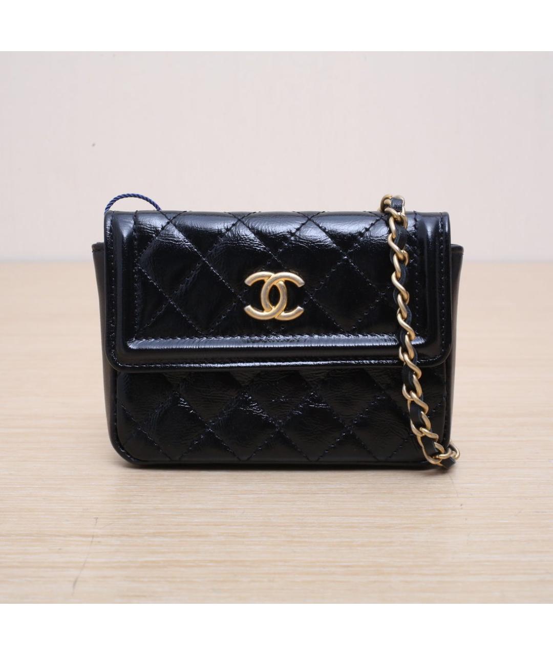 CHANEL Черная кожаная сумка через плечо, фото 2