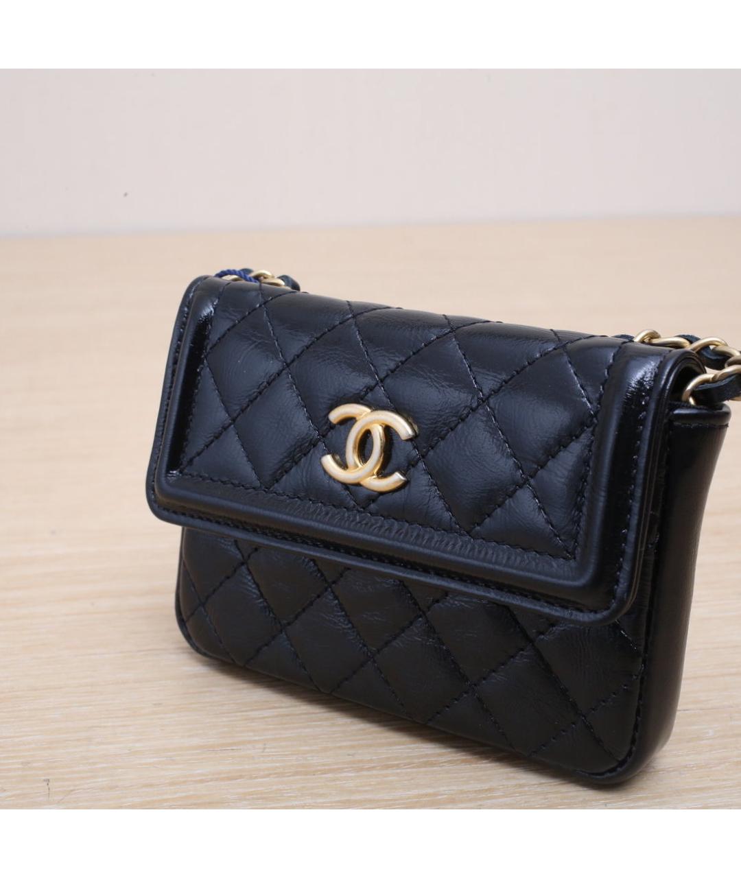 CHANEL Черная кожаная сумка через плечо, фото 8