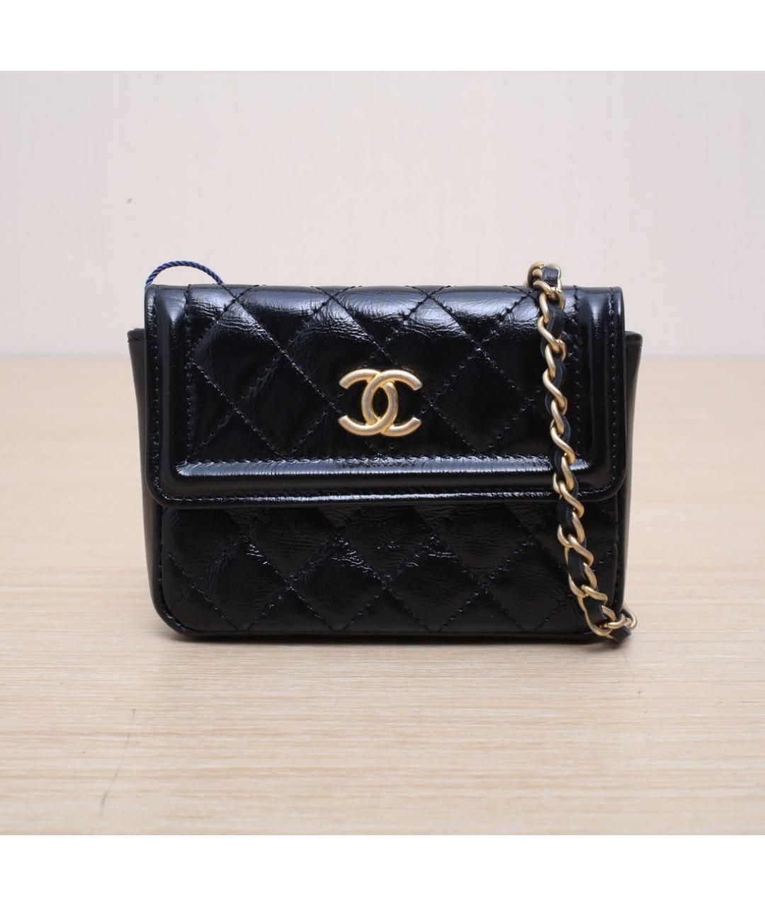 CHANEL Черная кожаная сумка через плечо, фото 3