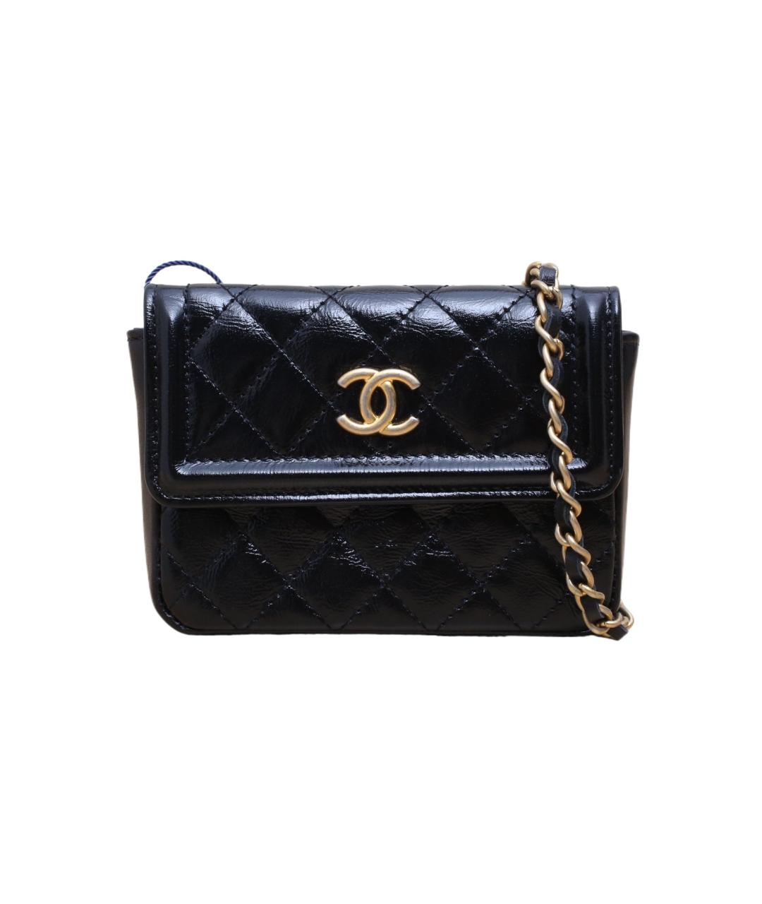 CHANEL Черная кожаная сумка через плечо, фото 1