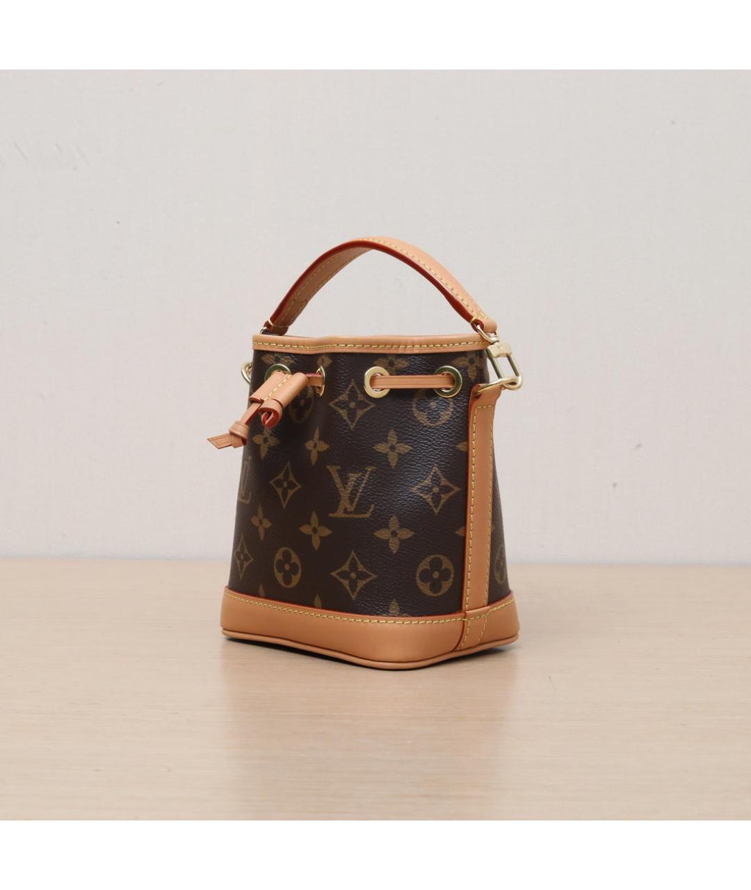 LOUIS VUITTON Коричневая кожаная сумка через плечо, фото 4