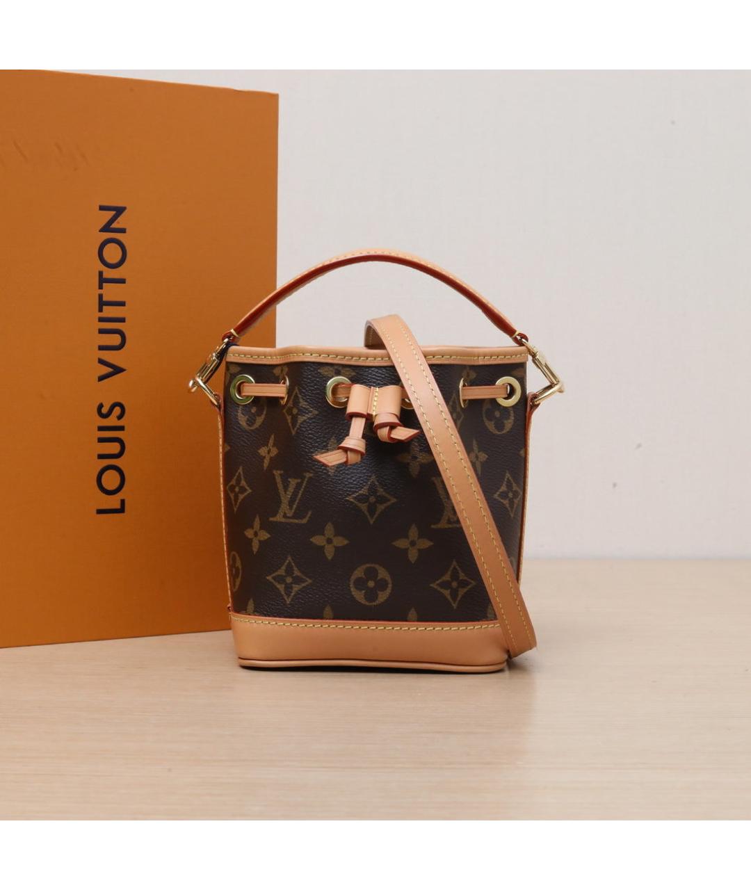 LOUIS VUITTON Коричневая кожаная сумка через плечо, фото 2