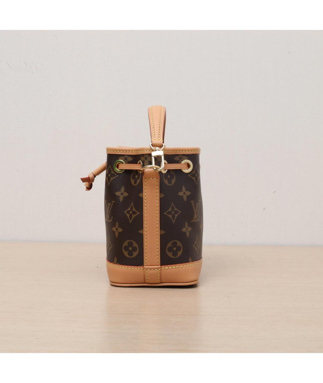 LOUIS VUITTON Коричневая кожаная сумка через плечо, фото 5