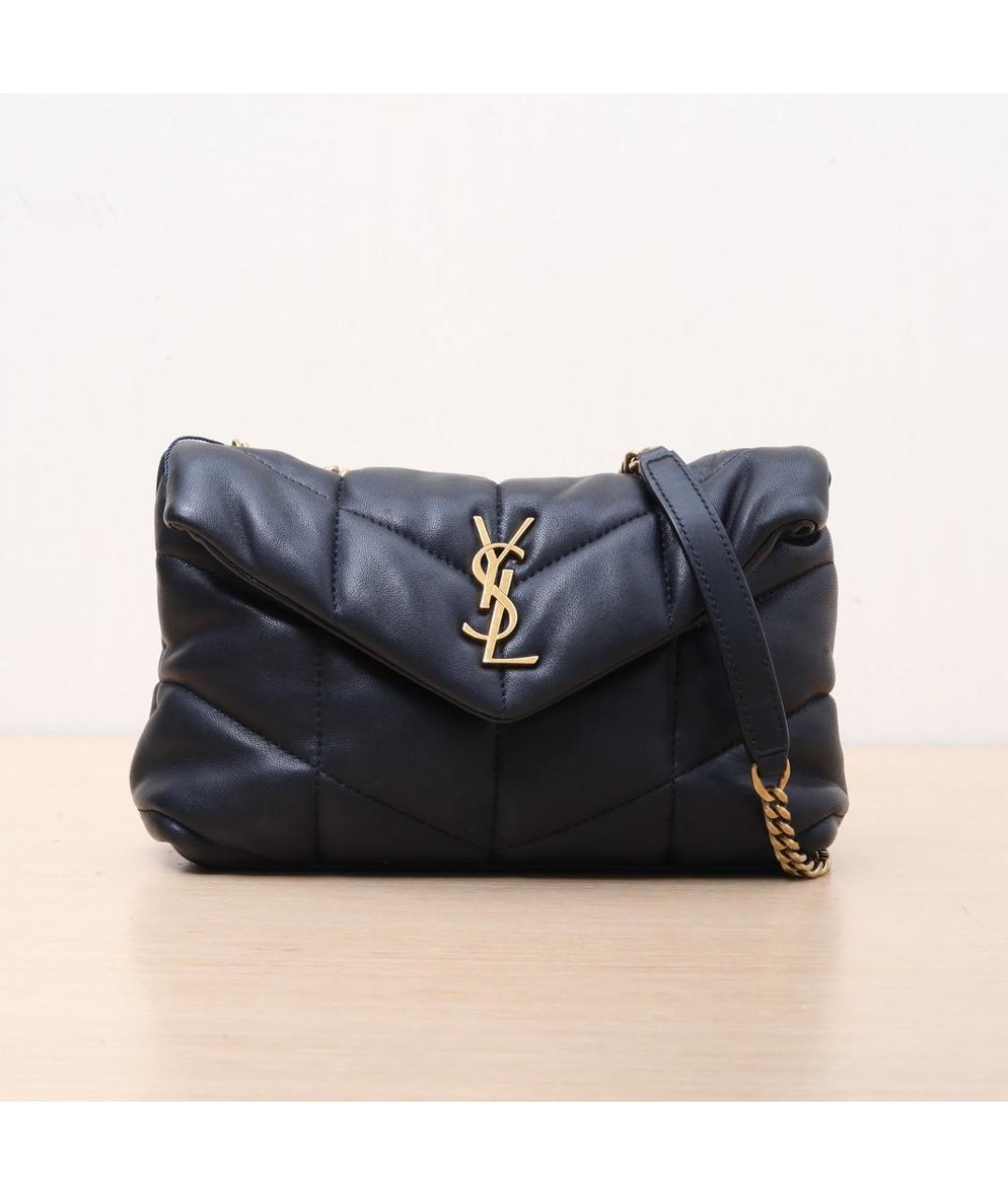 SAINT LAURENT Черная кожаная сумка через плечо, фото 3