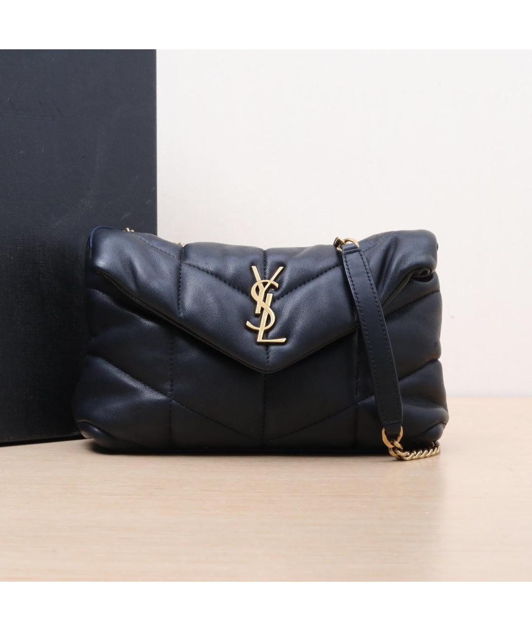SAINT LAURENT Черная кожаная сумка через плечо, фото 2