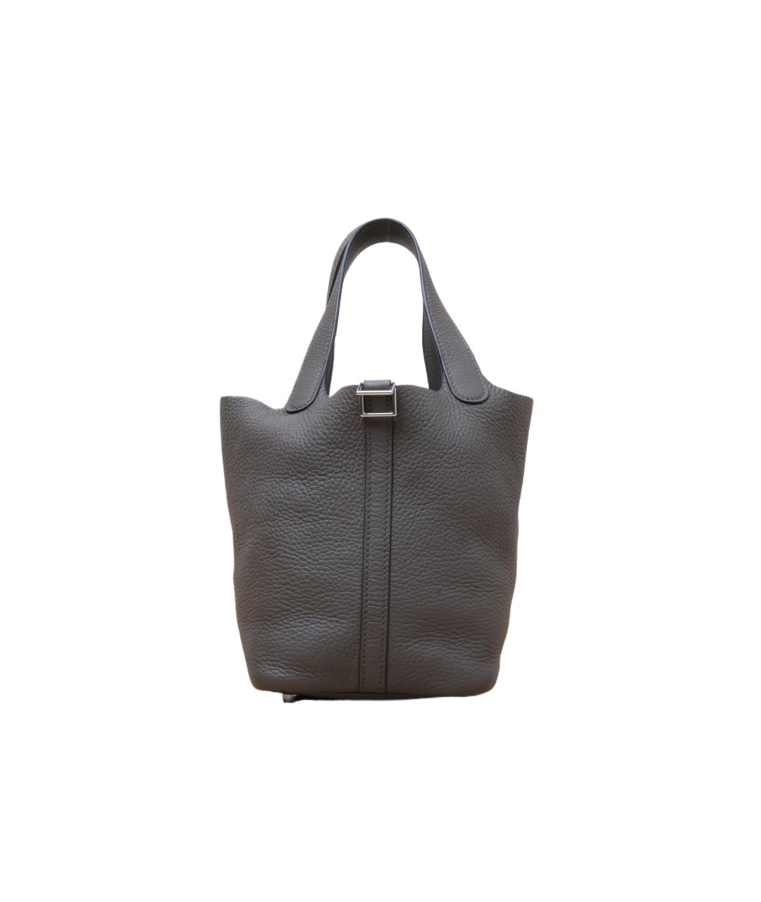 HERMES Серая кожаная сумка через плечо, фото 1