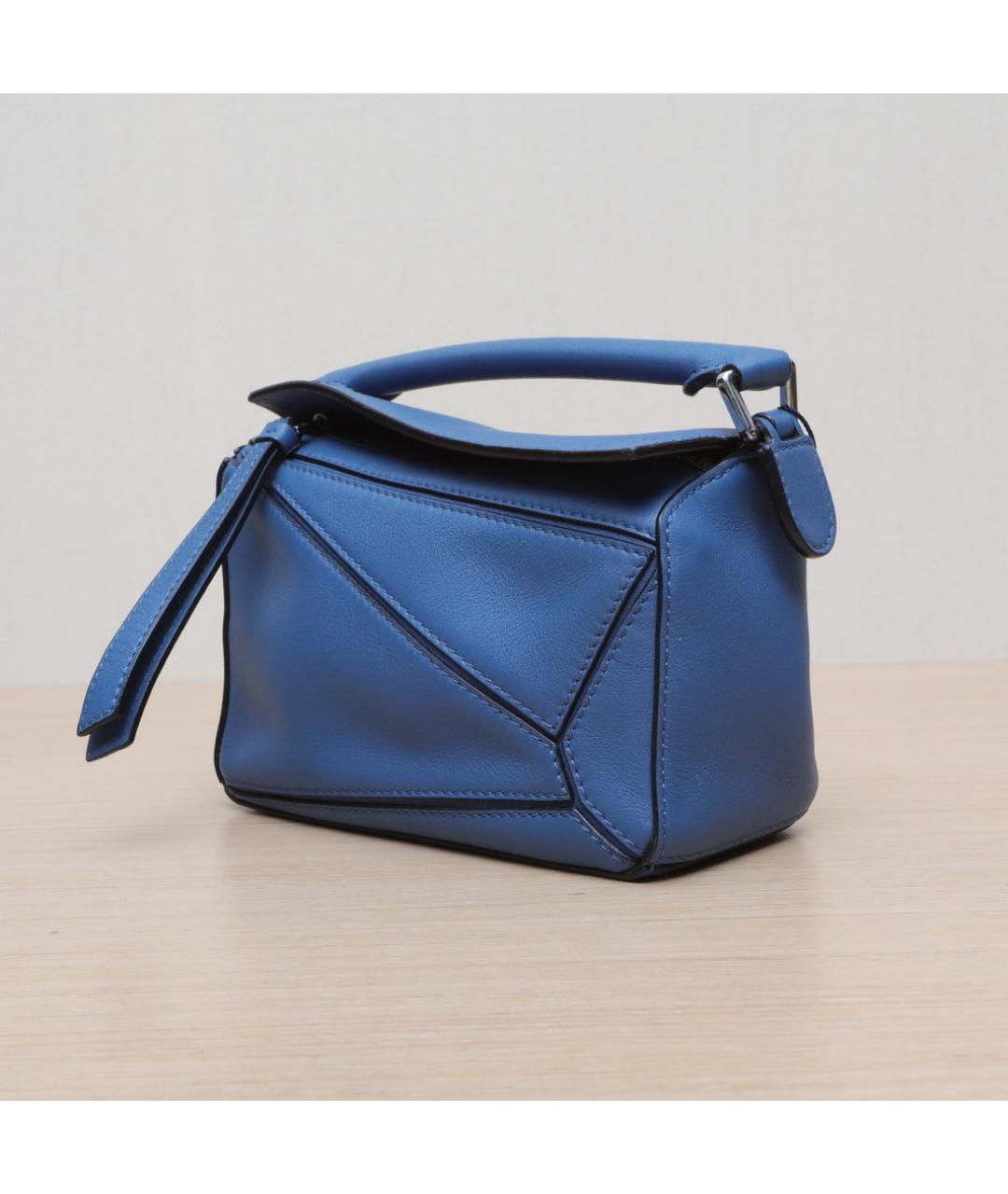 LOEWE Синяя кожаная сумка через плечо, фото 4