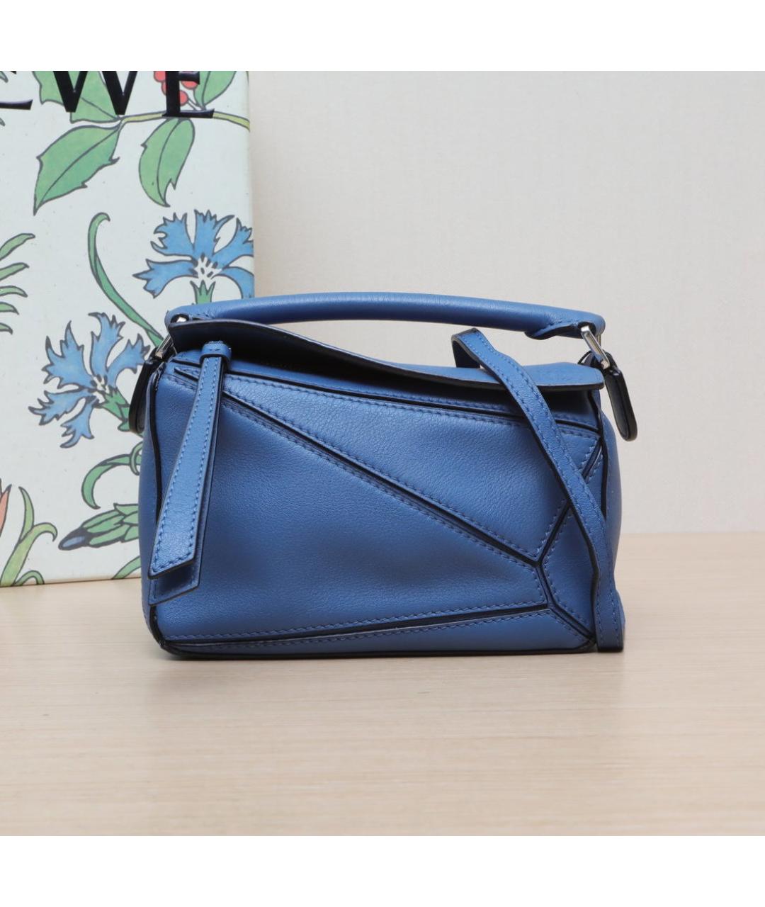 LOEWE Синяя кожаная сумка через плечо, фото 2