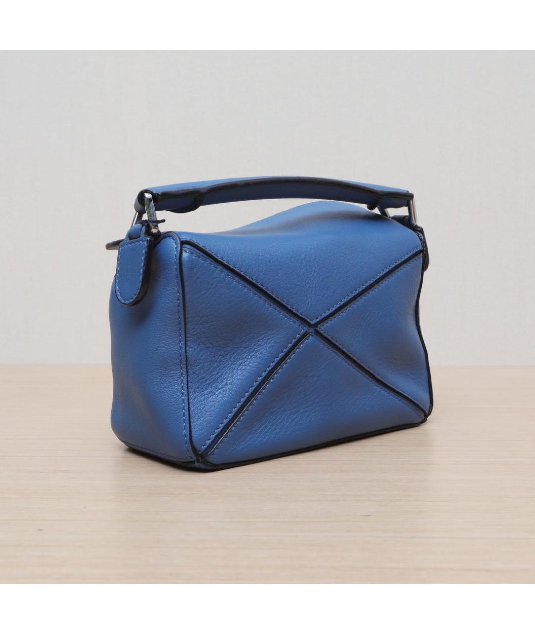 LOEWE Синяя кожаная сумка через плечо, фото 6