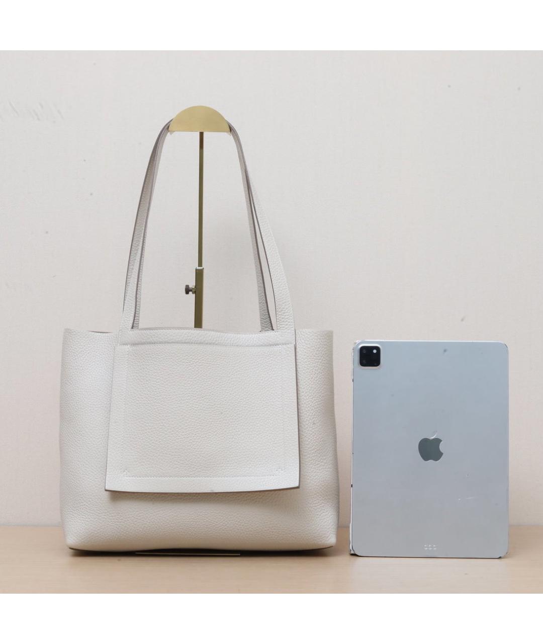 HERMES Белая кожаная сумка через плечо, фото 7