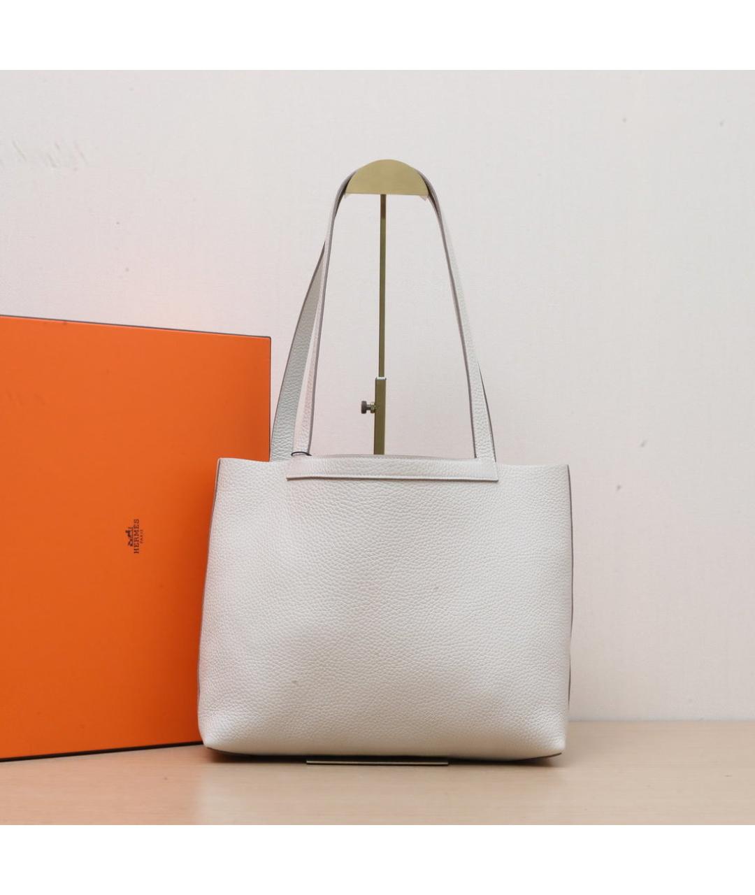 HERMES Белая кожаная сумка через плечо, фото 2