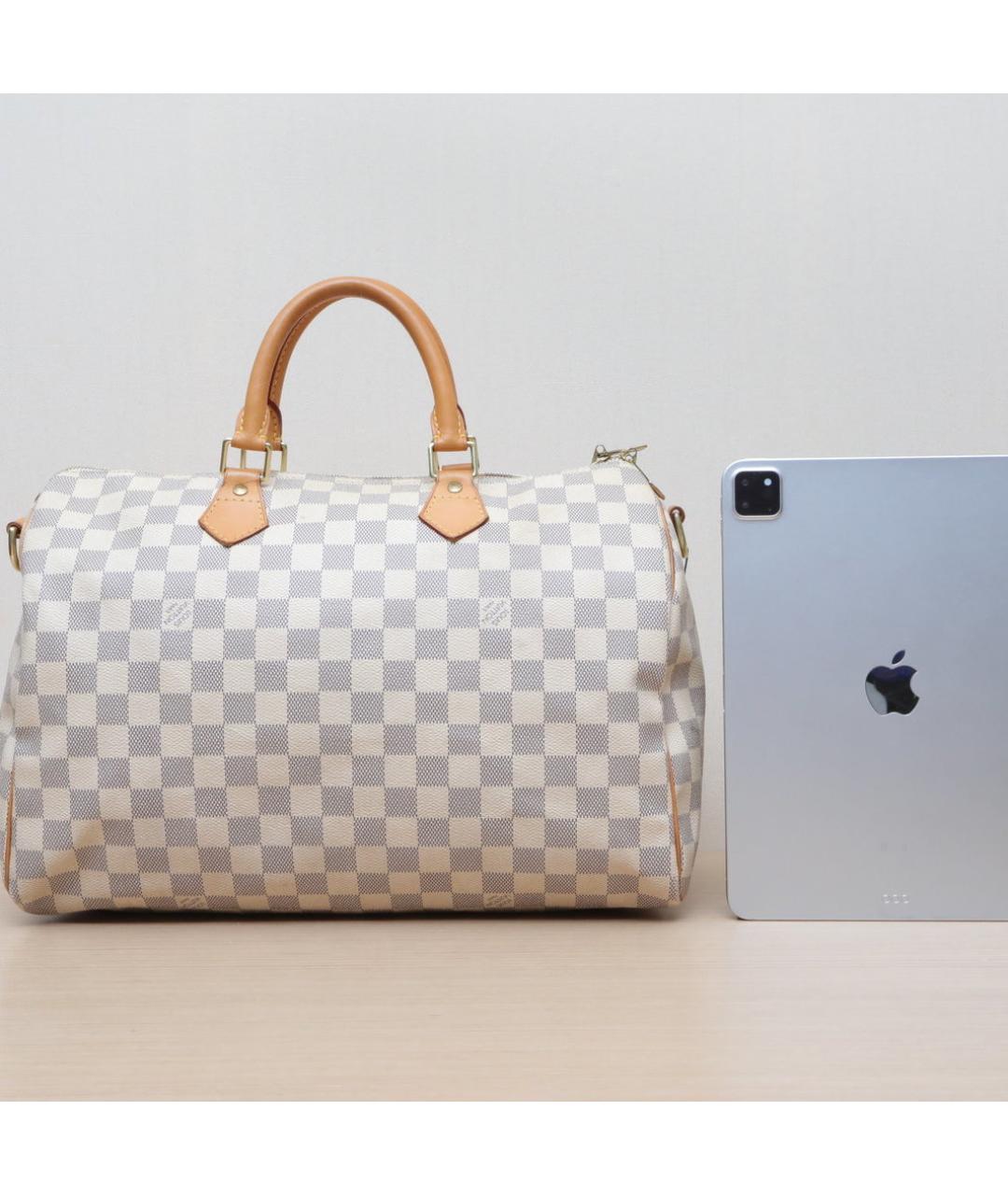 LOUIS VUITTON Белая кожаная сумка через плечо, фото 7