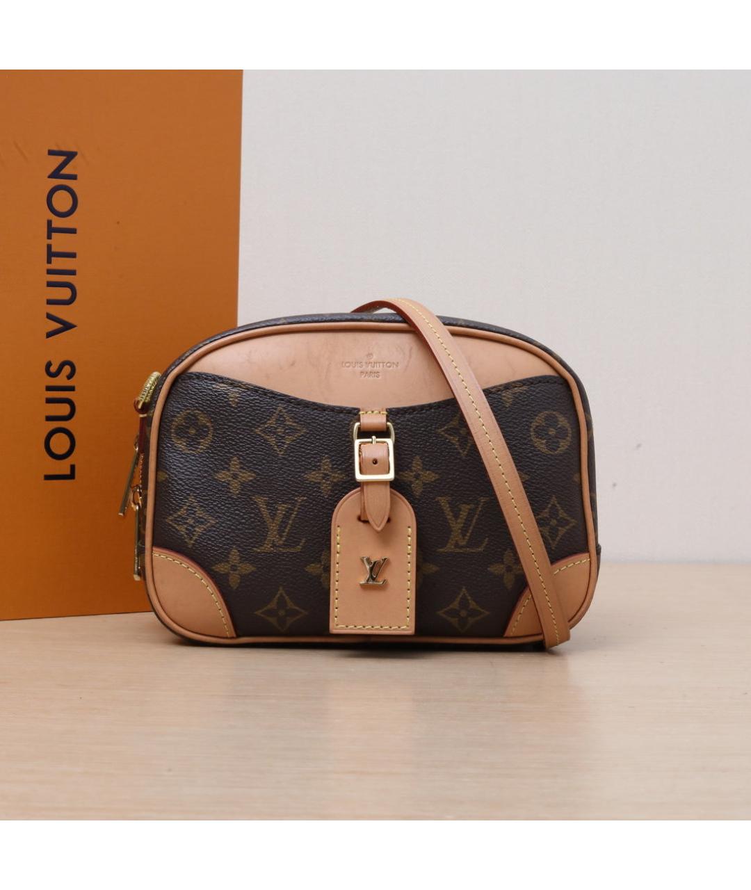 LOUIS VUITTON Коричневая кожаная сумка через плечо, фото 2