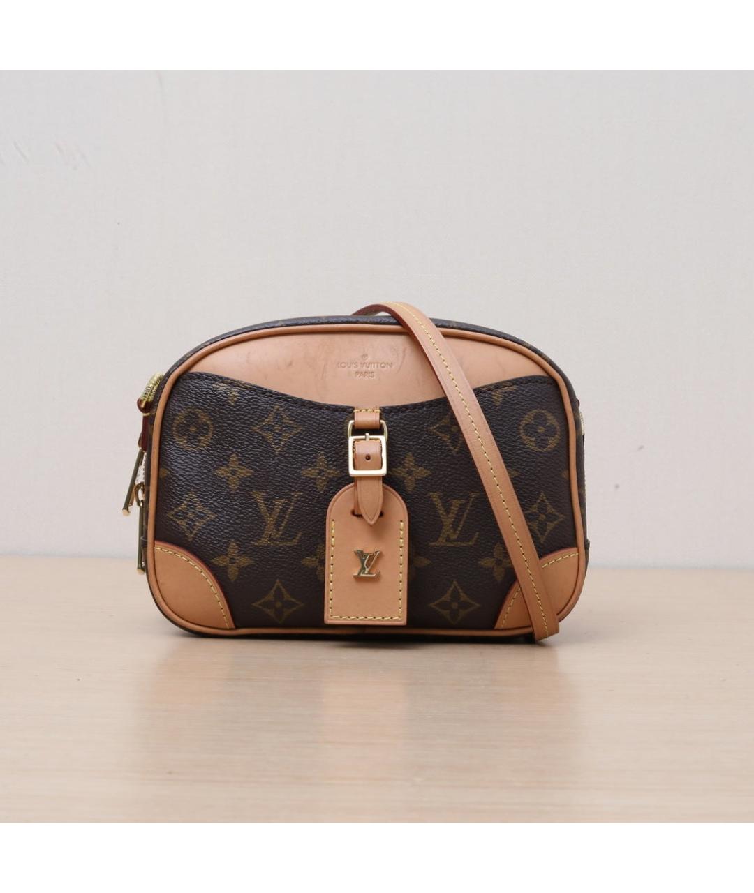 LOUIS VUITTON Коричневая кожаная сумка через плечо, фото 3