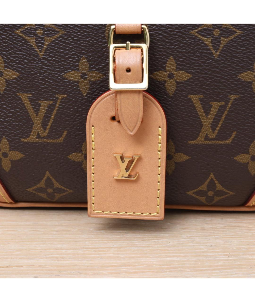 LOUIS VUITTON Коричневая кожаная сумка через плечо, фото 8