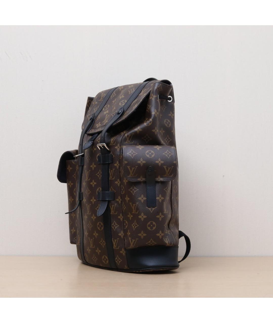 LOUIS VUITTON Коричневый кожаный рюкзак, фото 4