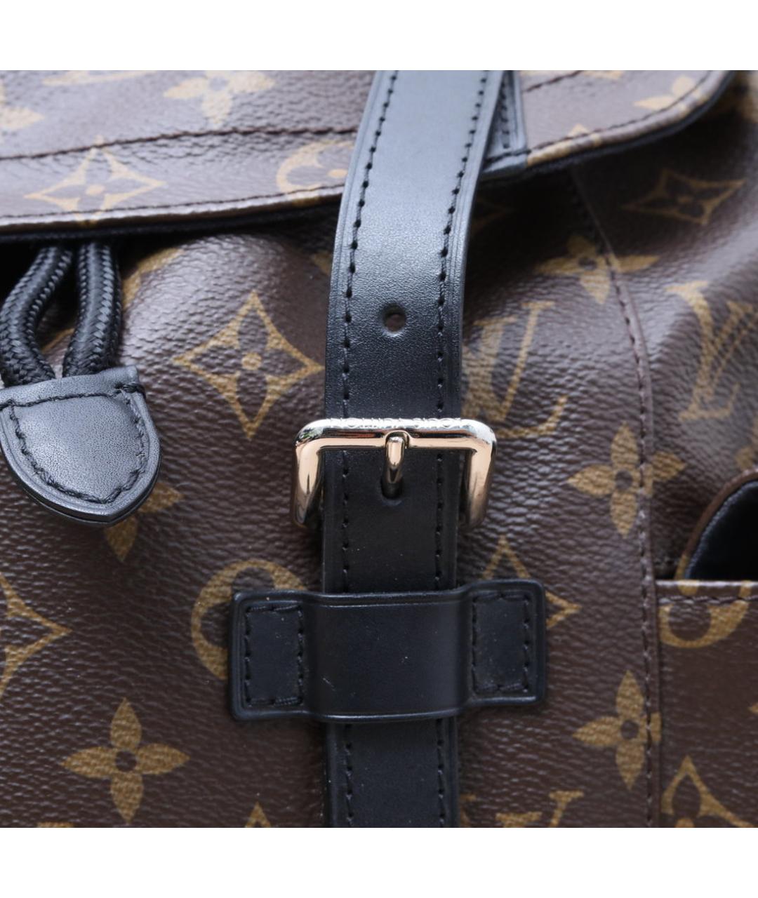 LOUIS VUITTON Коричневый кожаный рюкзак, фото 8