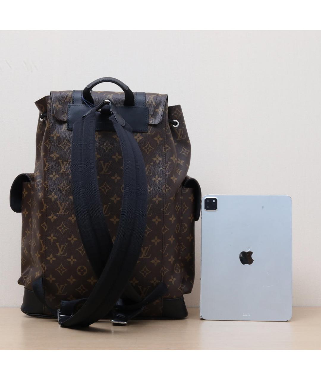 LOUIS VUITTON Коричневый кожаный рюкзак, фото 7