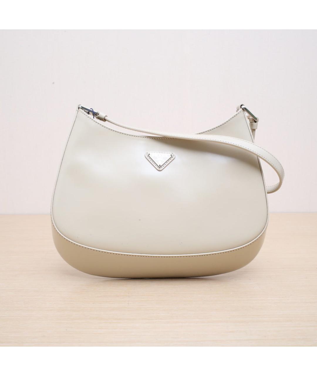 PRADA Белая кожаная сумка через плечо, фото 3