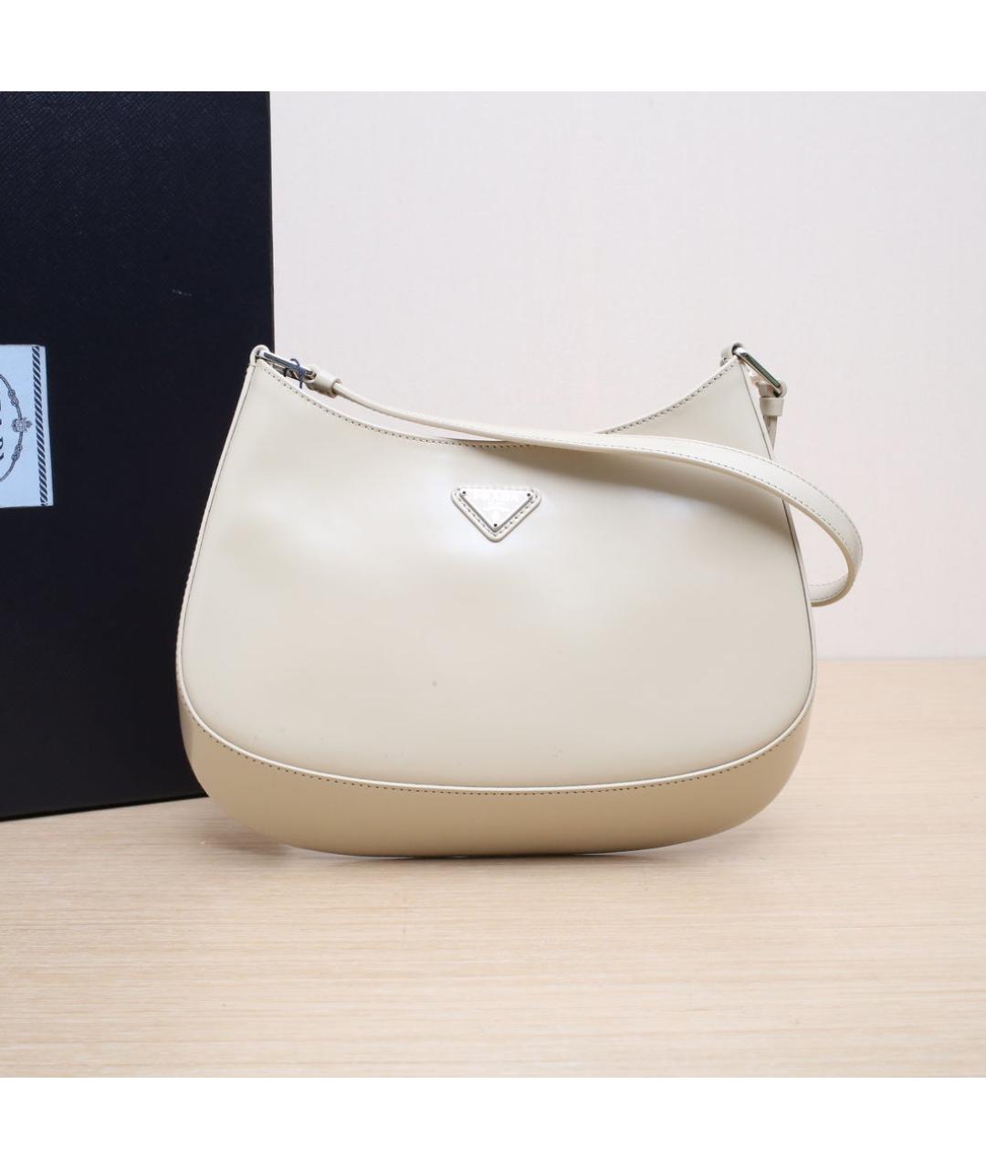 PRADA Белая кожаная сумка через плечо, фото 2