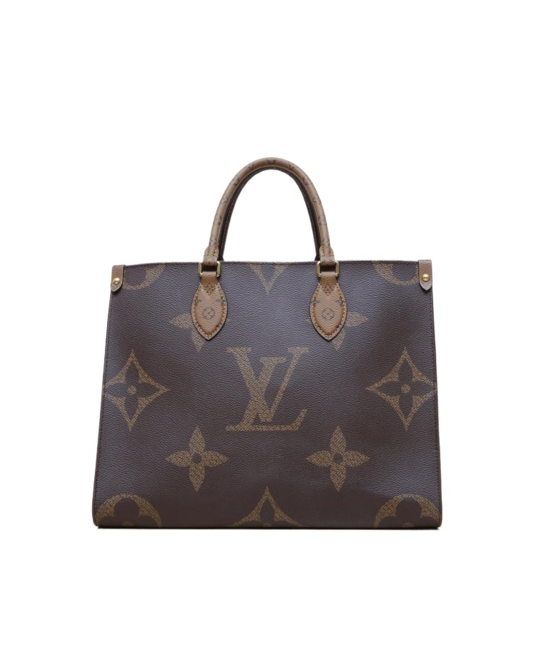 LOUIS VUITTON Коричневая кожаная сумка с короткими ручками, фото 1